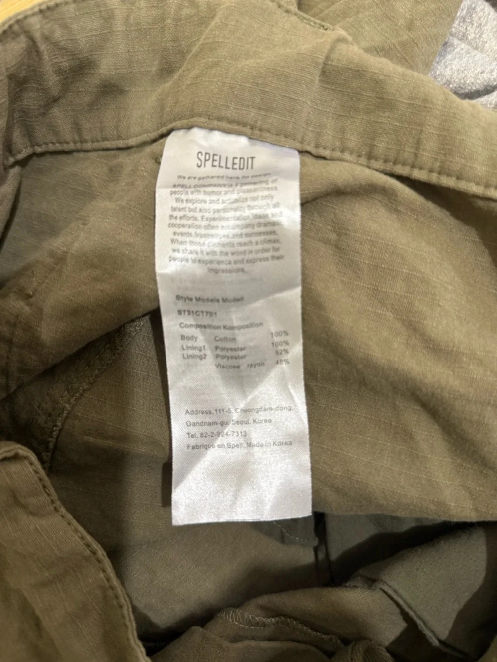 SPELLEDIT. Journey Olive Utility Cargo Pants in Army Green